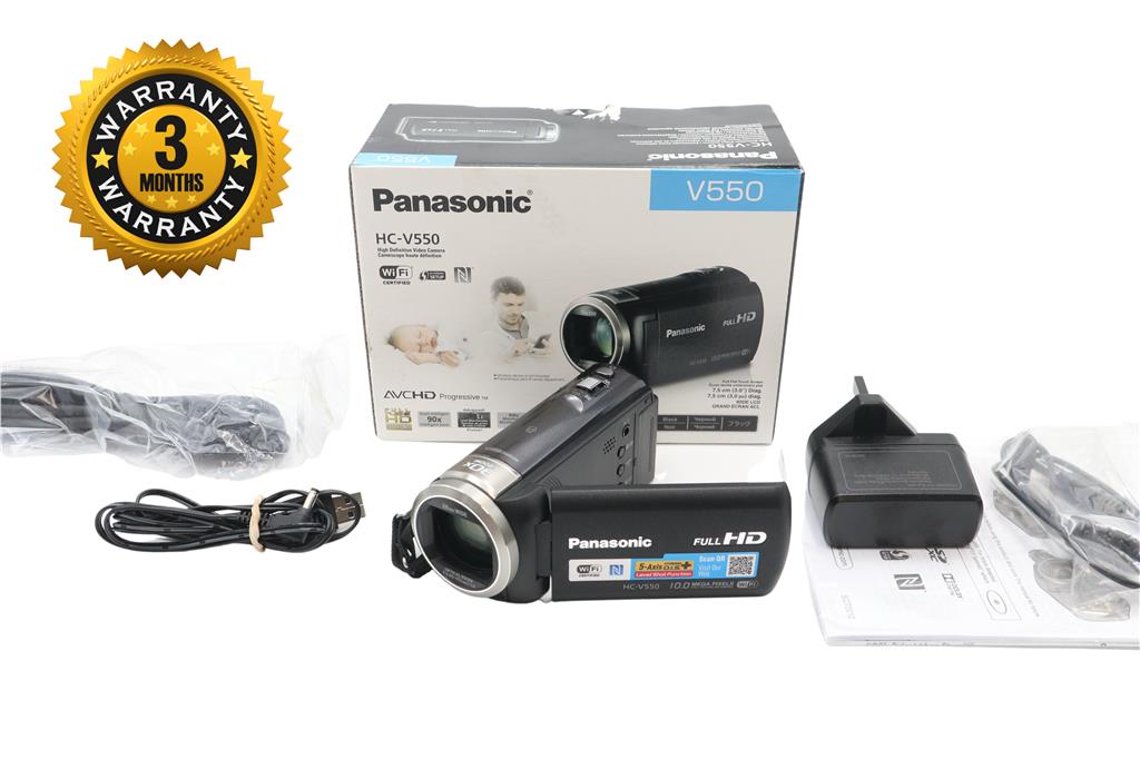 Panasonic HC-V550 Camcorder, FULL HD, 90x Zoom, Stabilised, Wi-Fi